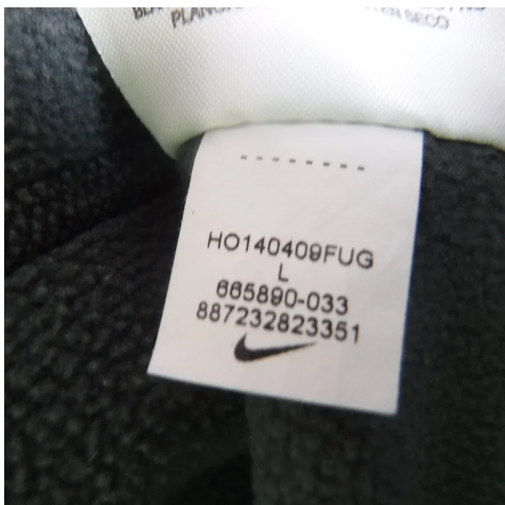 Nike Therma Fit Pullover Hoodie Women L Black Gray Pink Swoosh Logo Thumb Holes